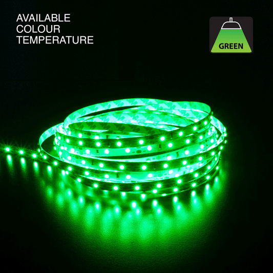 10M(32.8ft) Indoor LED Strip Light 3528, 12V 3(w/ft) 60(LEDs/m) Green, gekpower