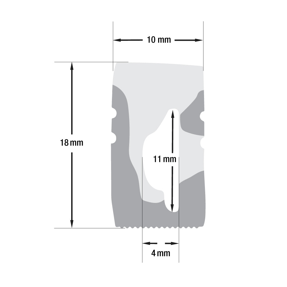 White Silicon Flexible LED Neon channel VBD-N1018-SD-W, 1m (3.2ft) - gekpower