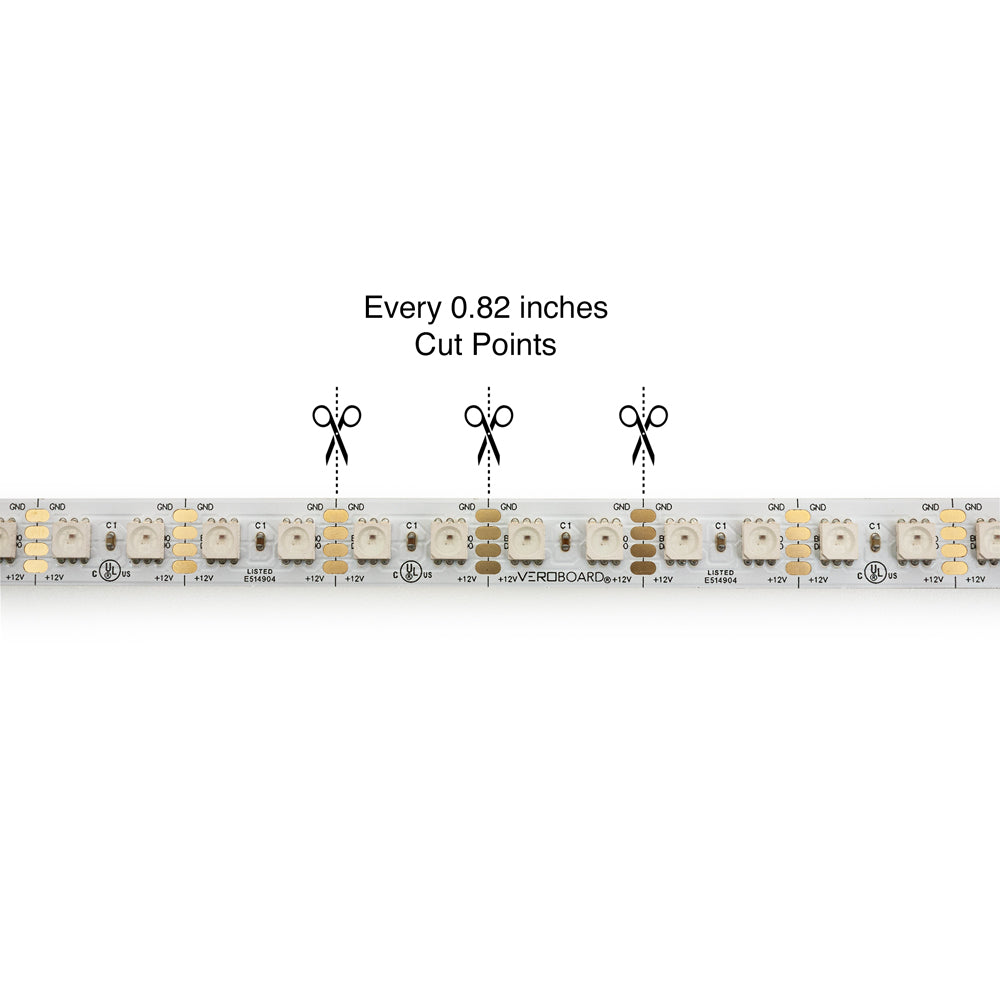 5M(16.4ft) Indoor LED Strip WS2815, 12V 4.5(w/ft) 96(LEDs/m) Addressable RGB Gold PCB, Gekpower