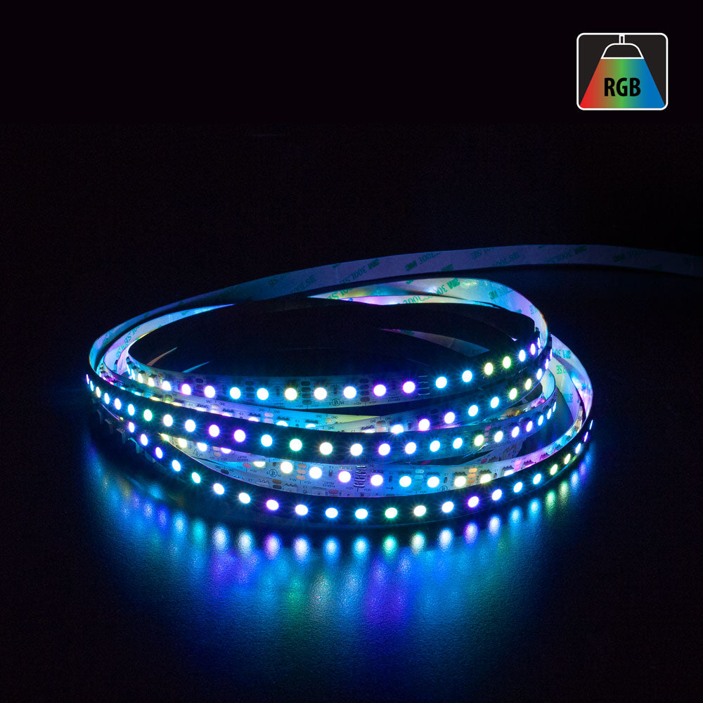 5M(16.4ft) Indoor LED Strip WS2815, 12V 4.5(w/ft) 96(LEDs/m) Addressable RGB Gold PCB, Gekpower