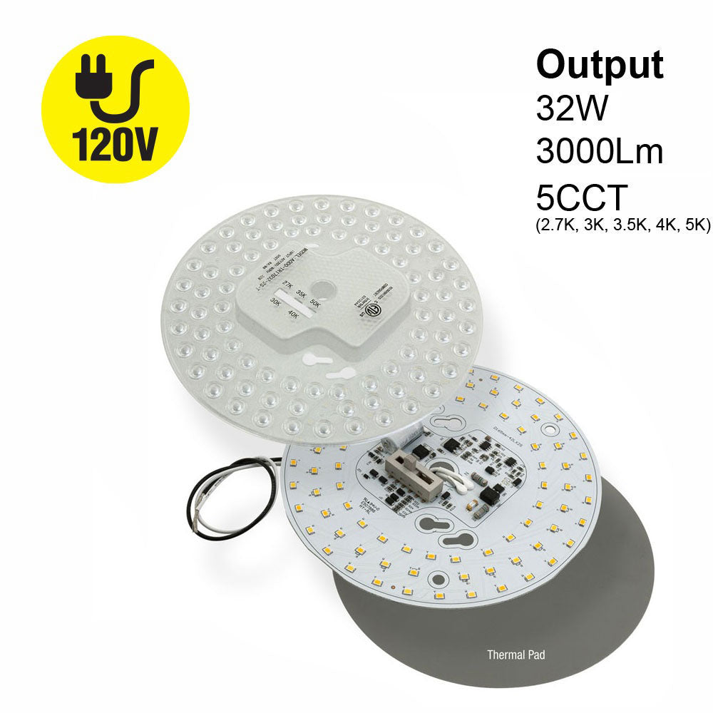 6.6 inch Round Disc LED Module 120V 32W 5CCT – GekPower
