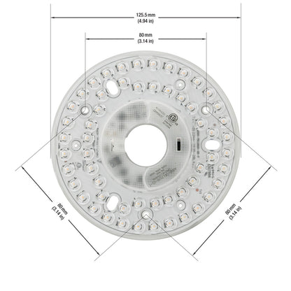 4.9 inch Round Disc LED Module TR12520-2S-T, 120V 20W 3CCT(3K, 4K, 5K), gekpower