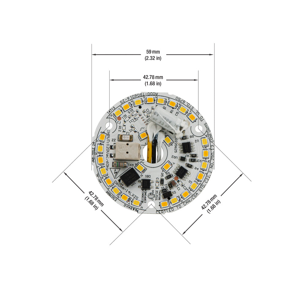 2.4 inch Round Disc LED Module TR06016-2S, 120V 16W 5CCT(2.7K, 3K, 3.5K, 4K, 5K) , gekpower