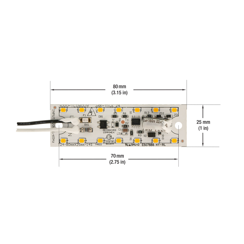 3.15 inch Linear LED Module TL08009, 120V 8W 3000K(Warm White), gekpower