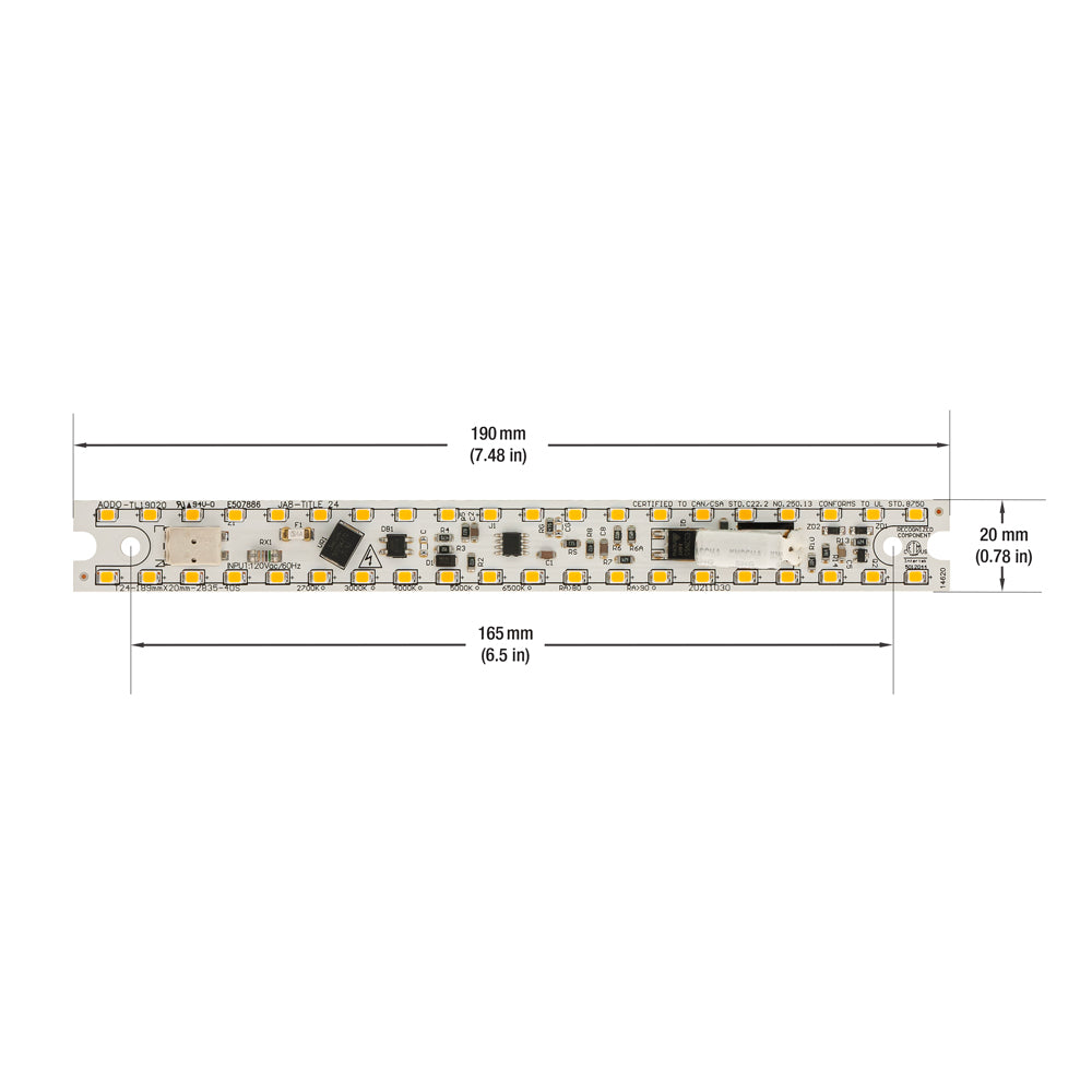 7.5 inch Linear LED Module TL19020, 120V 20W 3000K(Warm White), gekpower