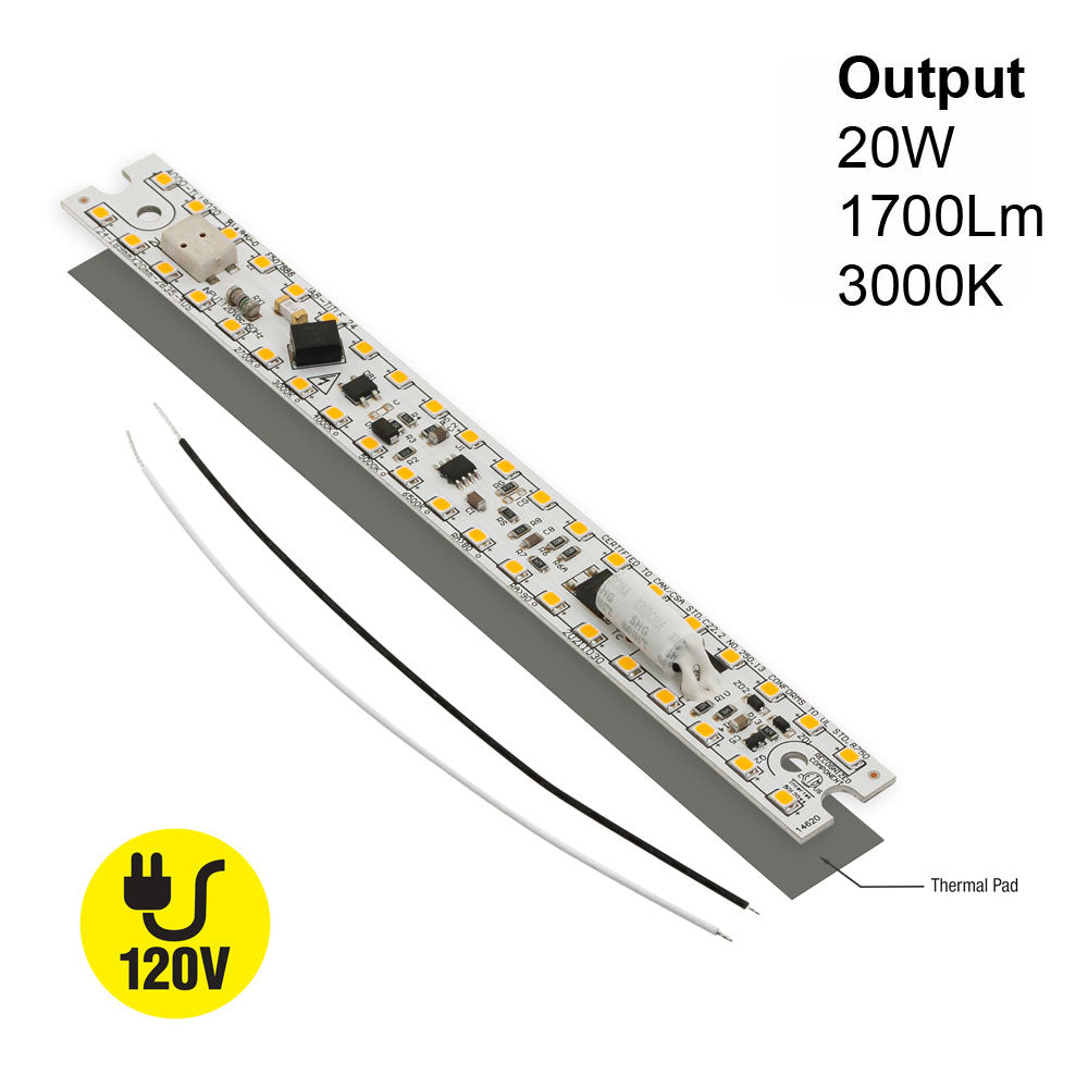 7.5 inch Linear LED Module TL19020, 120V 20W 3000K(Warm White), gekpower