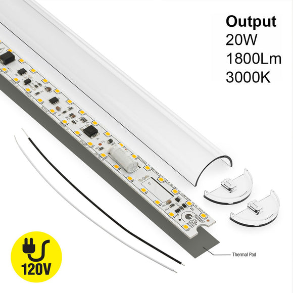 9.8 inch Linear LED Module TL25020, 120V 20W 3000K(Warm White)