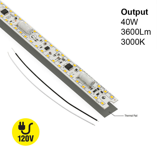 15.8 inch Linear LED Module TL40040, 120V 40W 3000K(Warm White)