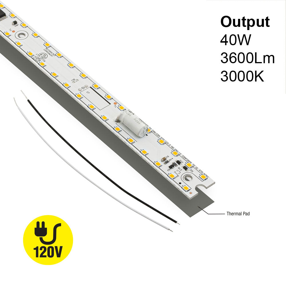 19.7 inch Linear LED Module TL50040, 120V 40W 3000K(Warm White), gekpower