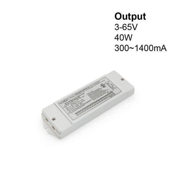 OTM-VPA40-DIP Selectable Constant Current LED Driver (5 in 1 Dimming) 300mA~1400mA 3-65V 40W, gekpower