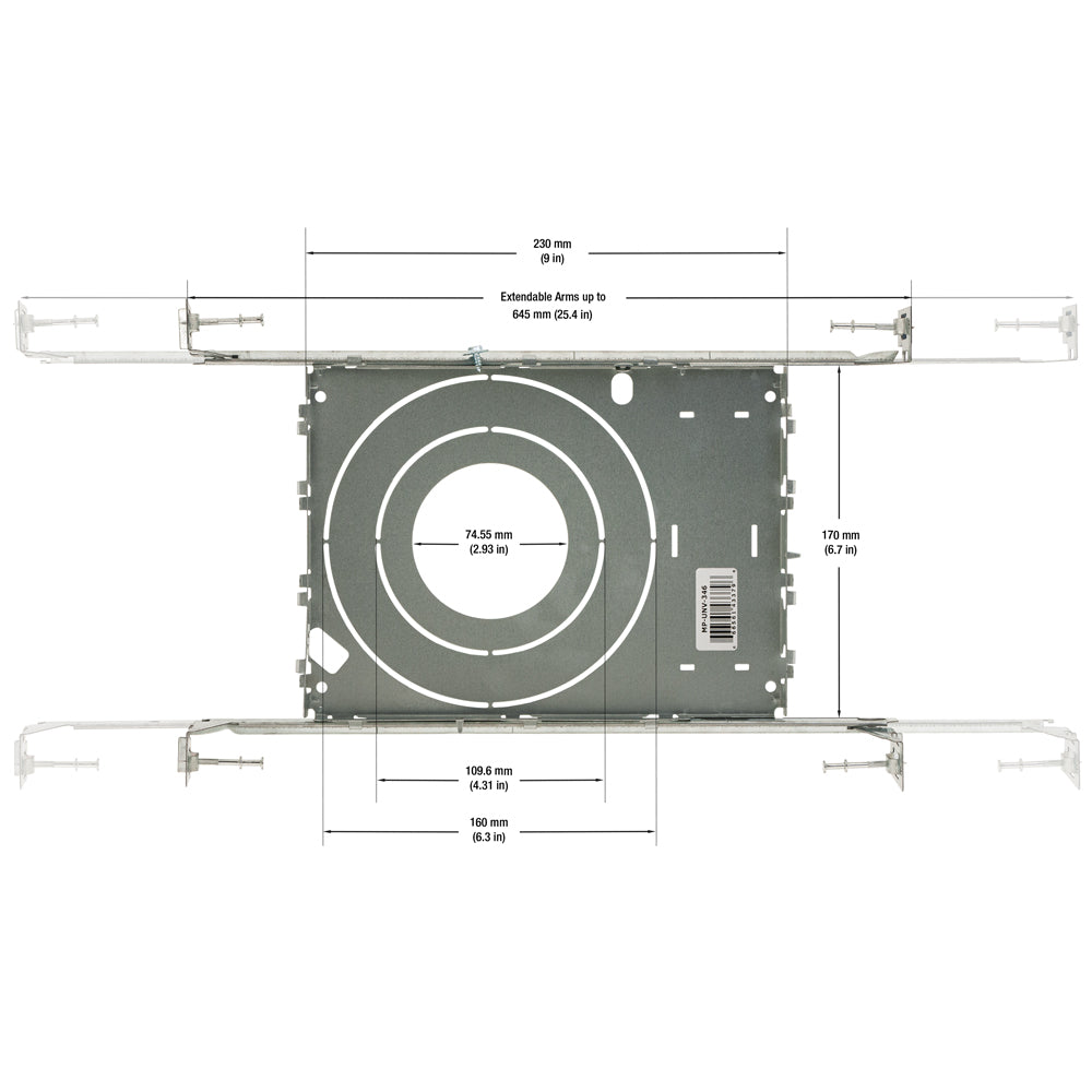 MP-UNV-346 New Construction Universal Mounting Plate for 3, 4, 6 inches with 2 hanger bar, gekpower