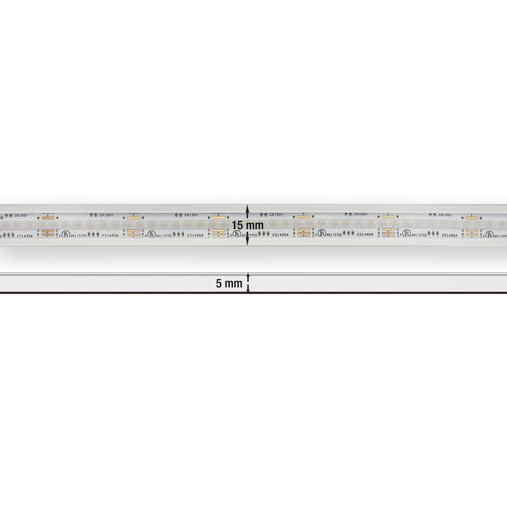 5M(16.4ft) Outdoor LED Strip Light COB, 24V 6.6(w/ft) 896(LEDs/m) RGBW Gold PCB