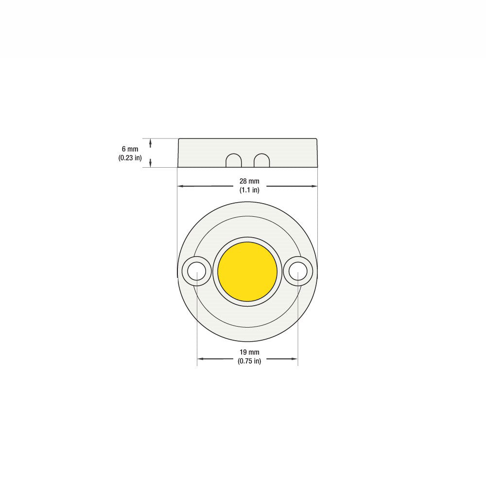 8CBCC-024-20134-009V-3000-U06 COB Paragon LED Module with G21100110 LED Holder, 9V 6W 3000K (Warm White), gekpower