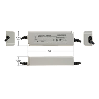 Mean Well LPVL-150-24 Non-Dimmable LED Driver, 24V 6.3A 150W