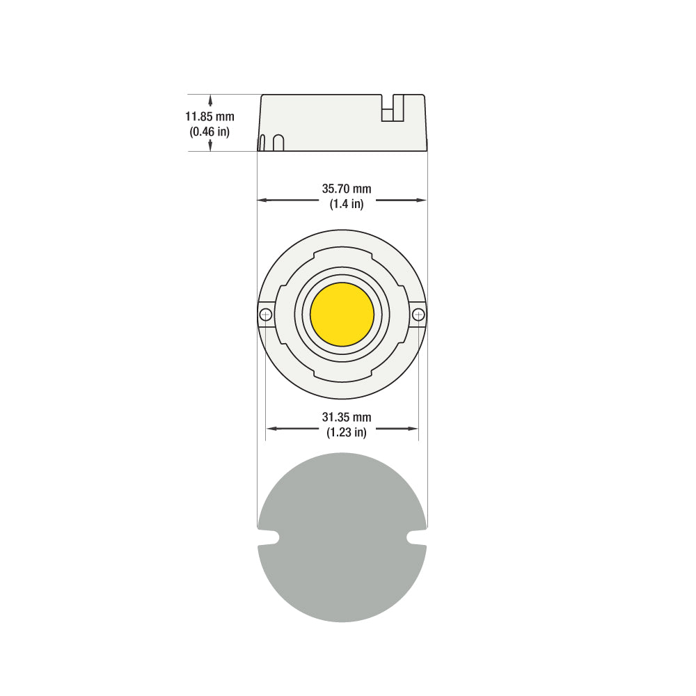 CDHT-042-30135-120V-3000K G11 COB Paragon LED Module with GHH36135AC LED Holder, 120V 12W 3000K(Warm White)