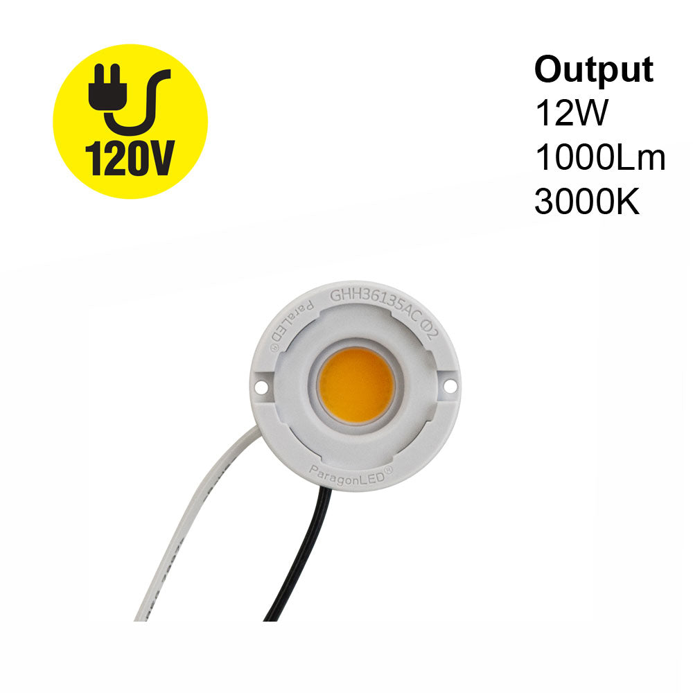 CDHT-042-30135-120V-3000K G11 COB Paragon LED Module with GHH36135AC LED Holder, 120V 12W 3000K(Warm White)