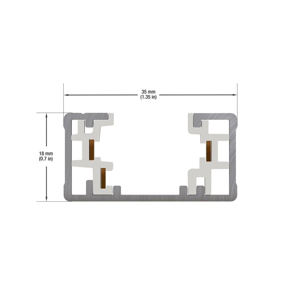 8ft White H-Type LED Track Lighting Channel VBD-0308-TCHW