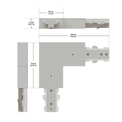 Track L shape Joiner White H-Type VBD-0335-LJW, gekpower