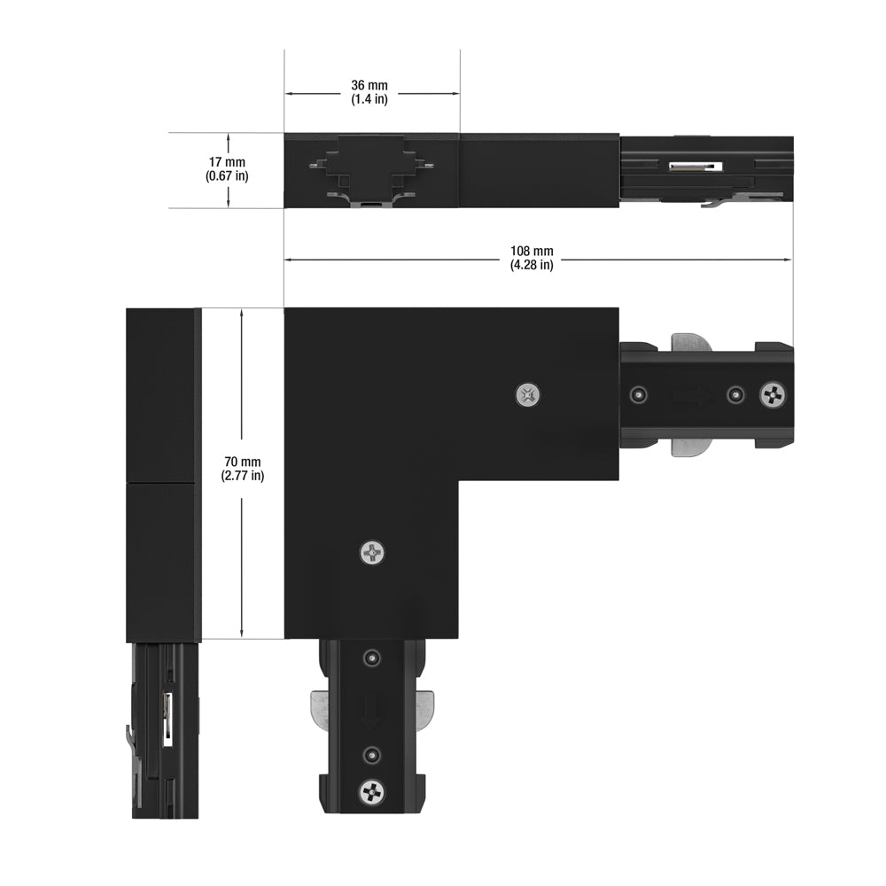 Track L shape Joiner Black H-Type VBD-0335-LJB, gekpower