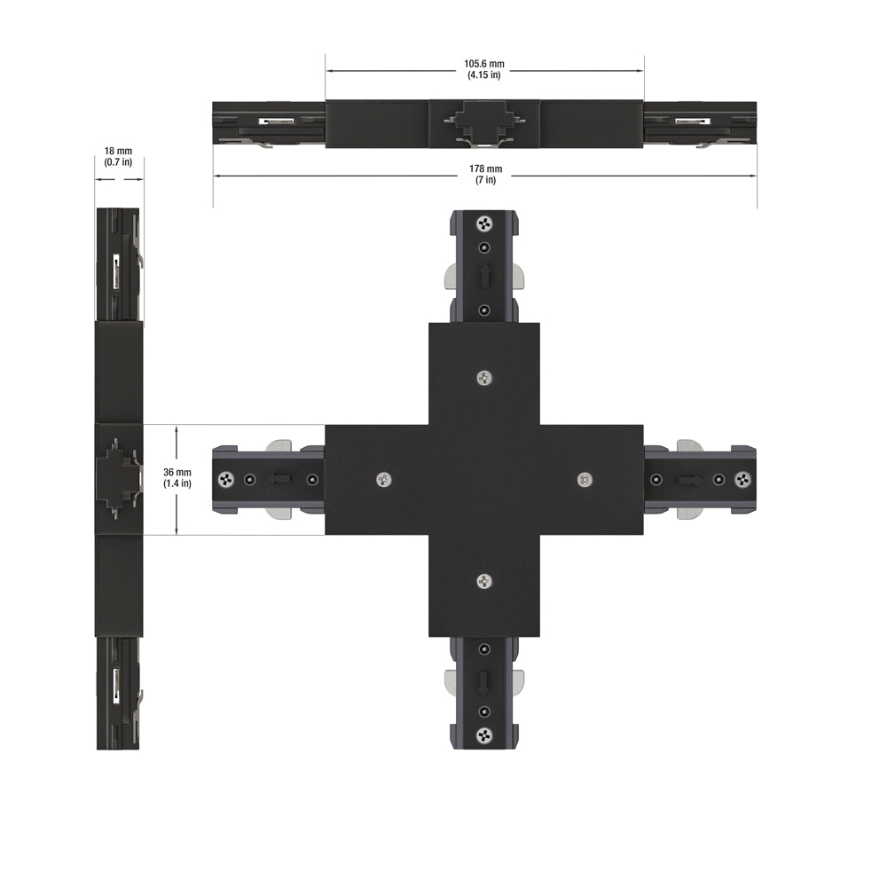 Track Cross Joiner Black VBD-0337-CJB, gekpower