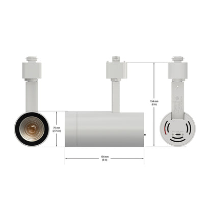 White Track Light Head VBD-GD16P20E3CCT-W, 120V 15W 3CCT 18-50 Degree, gekpower