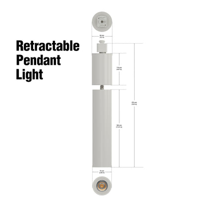 Adjustable height white Track Pendant Light Dimmable VBD-GD22D10D-3CCT-W, 120V 10W3CCT 36 Degree, gekpower