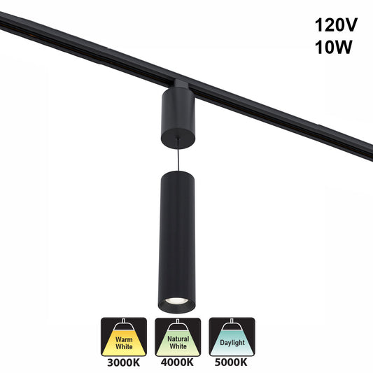 Adjustable height Black Track Pendant Light Dimmable VBD-GD22D10D-3CCT-B, 120V 10W 3CCT 36 Degree, gekpower