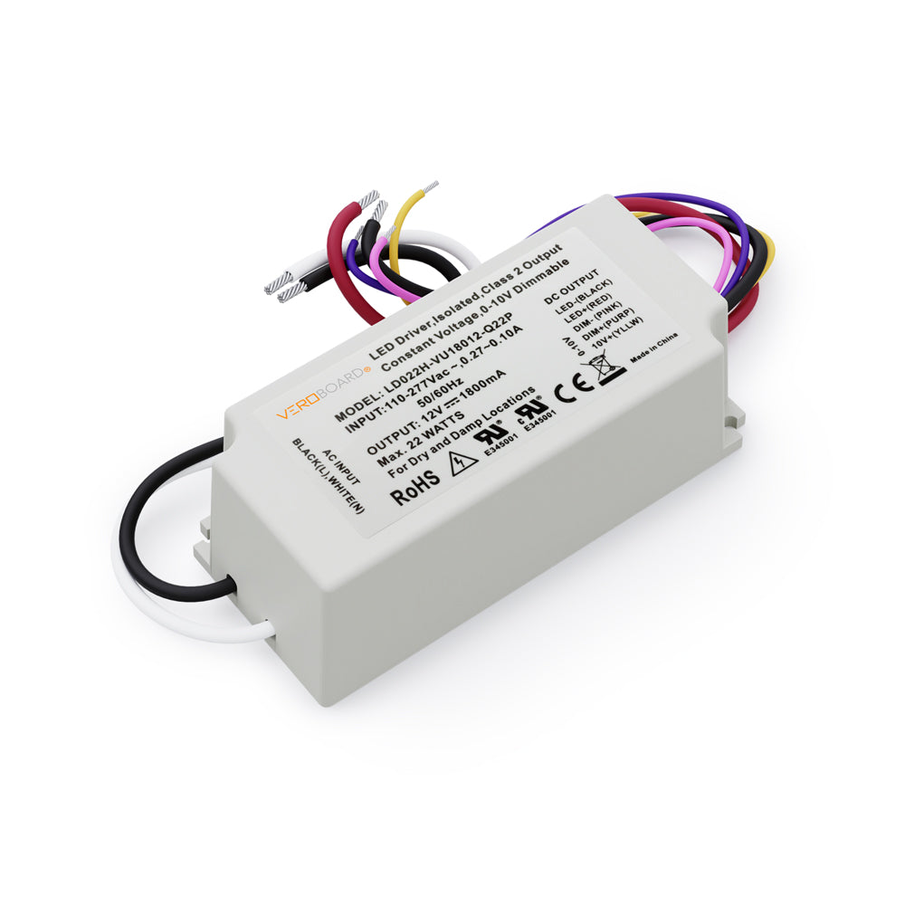 LD022H-VU18012-Q22P 0-10V Dimmable Constant Voltage LED Driver 12V 22W, gekpower