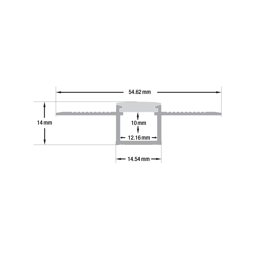 Flexible Drywall(Plaster-In) Deep Recessed Aluminum LED Channel for LED Strips 2Meters(6.5ft) VBD-CH-D11-2