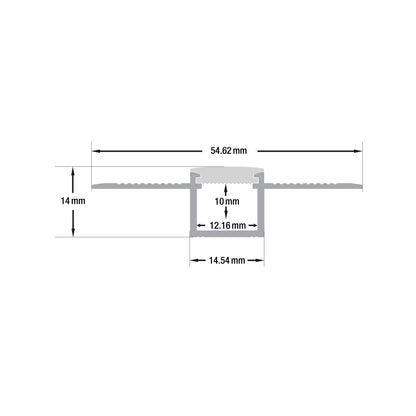 Flexible Drywall(Plaster-In) Deep Recessed Aluminum LED Channel for LED Strips 2Meters(6.5ft) VBD-CH-D11-2