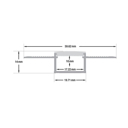 Flexible Drywall(Plaster-In) Deep Recessed Aluminum LED Channel for LED Strips 2Meters(6.5ft) VBD-CH-D12-2, gekpower