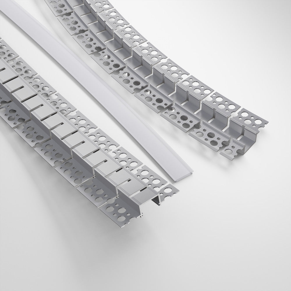 Flexible Drywall(Plaster-In) Deep Recessed Aluminum LED Channel for LED Strips 2Meters(6.5ft) VBD-CH-D12-2