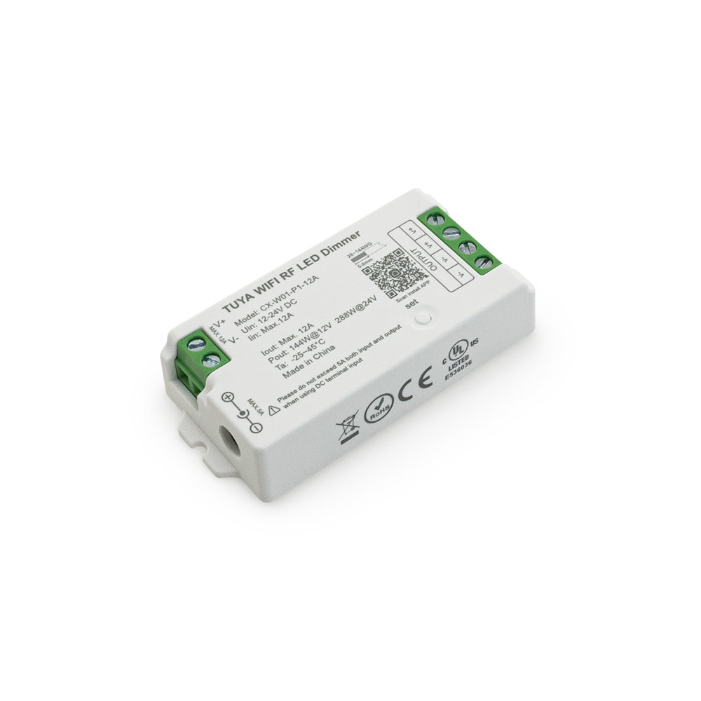 CX-W01-P1-12A-DIMMER RF LED Light Dimmer Receiver 12-24V DC 2.4G Tuya App, gekpower