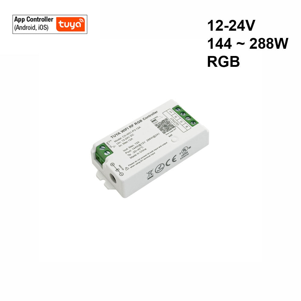 CX-W01-P3-12A-RGB RF LED Light RGB Receiver 12-24V DC 2.4G Tuya App