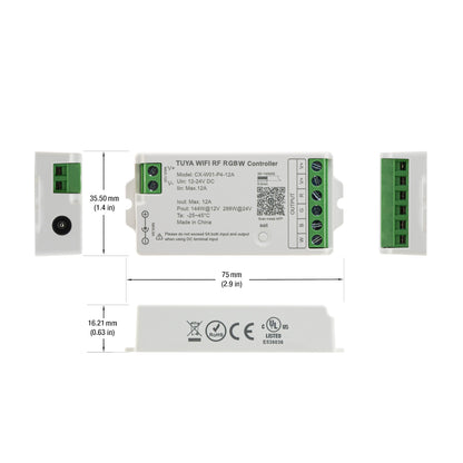 CX-W01-P4-12A-RGBW RF LED Light RGBW Receiver 2.4G Tuya App, gekpower