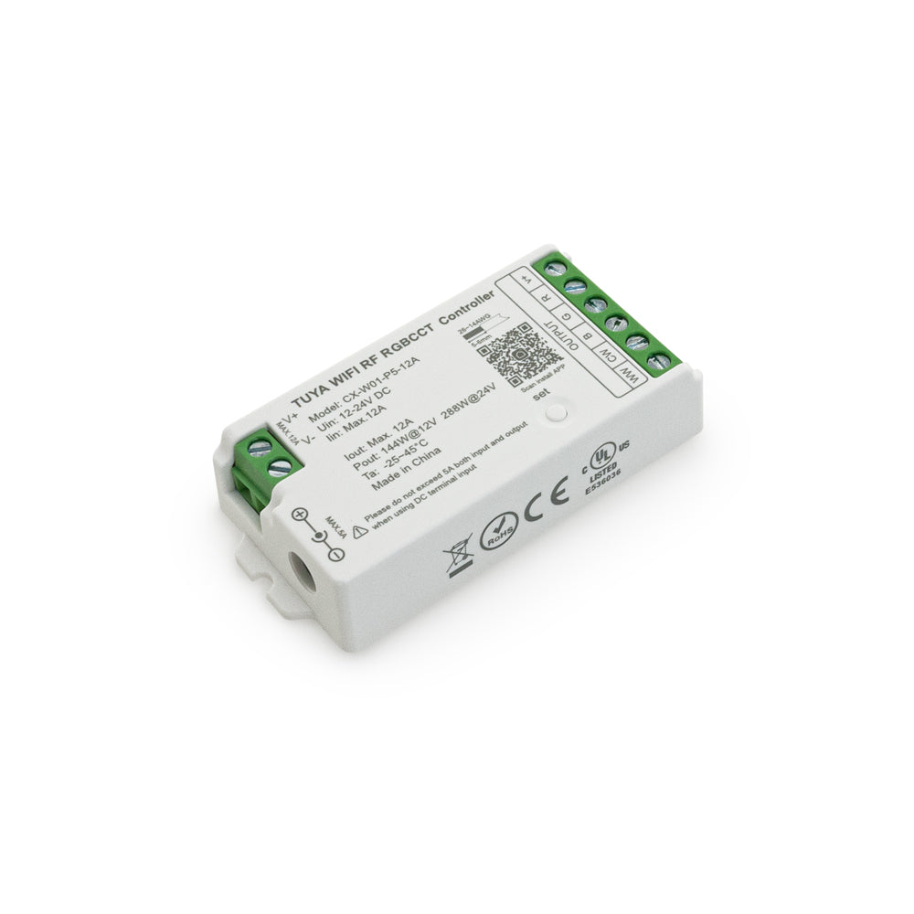 CX-W01-P5-12A-RGBCCT RF LED Light RGBCCT Receiver 2.4G Tuya App, gekpower