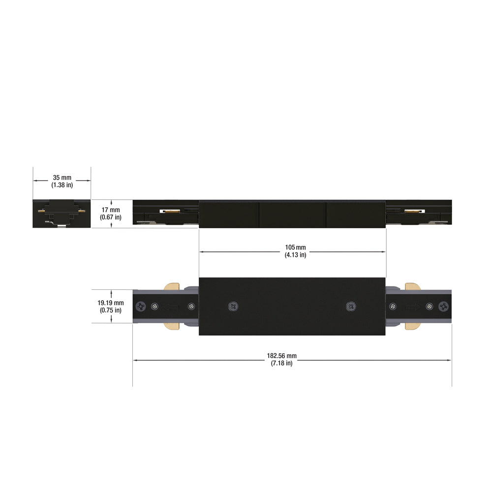 Track Long Joiner Black H-Type VBD-RS3SI-B, gekpower