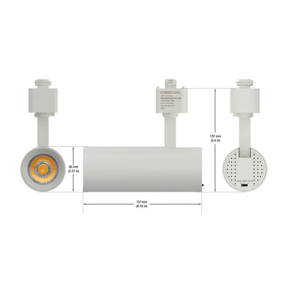 White LED Track Light Head VBD-GD21F20B-3CCT-WH, 120V 15W 3CCT(3K, 4K, 5K)