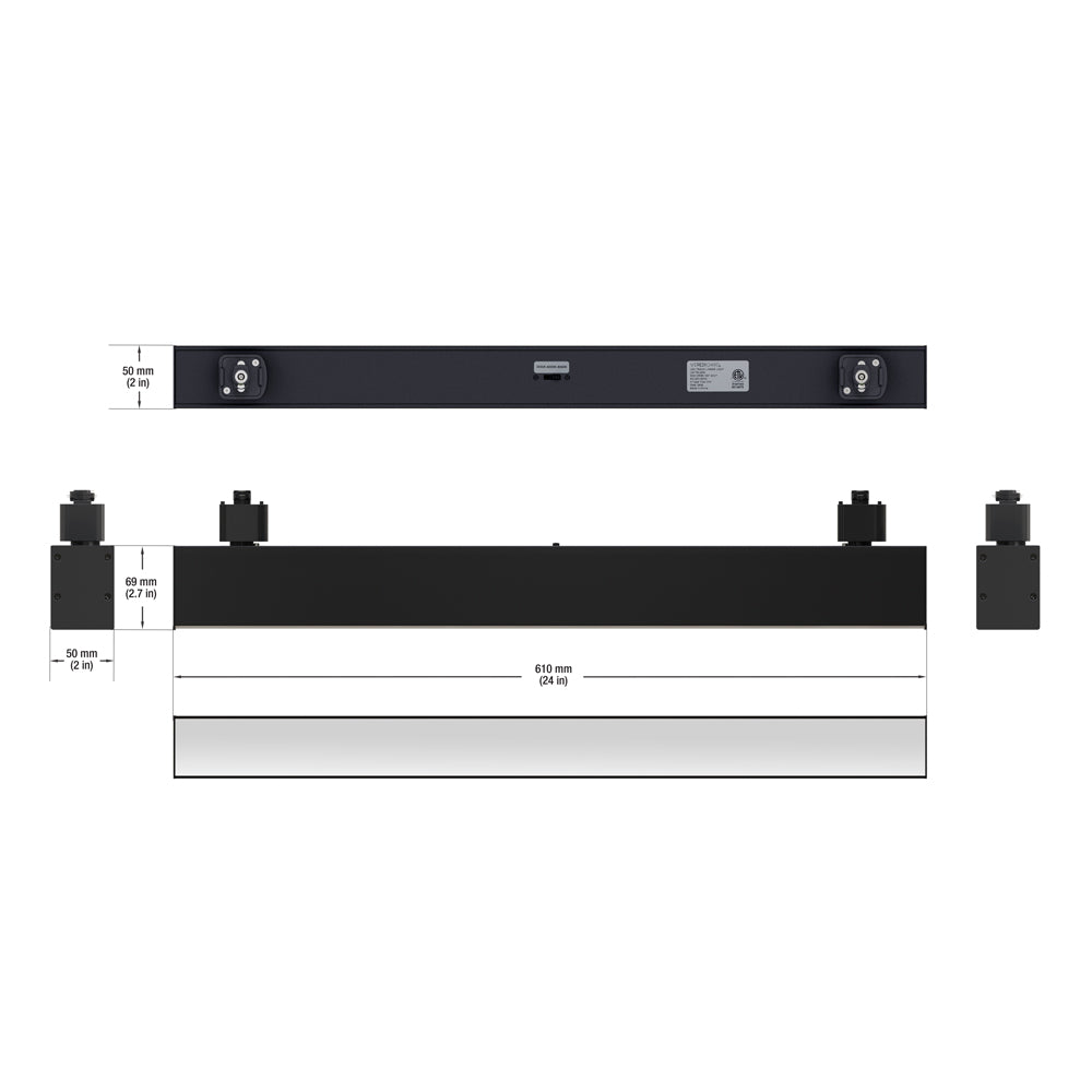 Black LED Track Light Head VBD-LW-TRL30W-BK, 120V 30W 3CCT(3K, 4K, 5K)