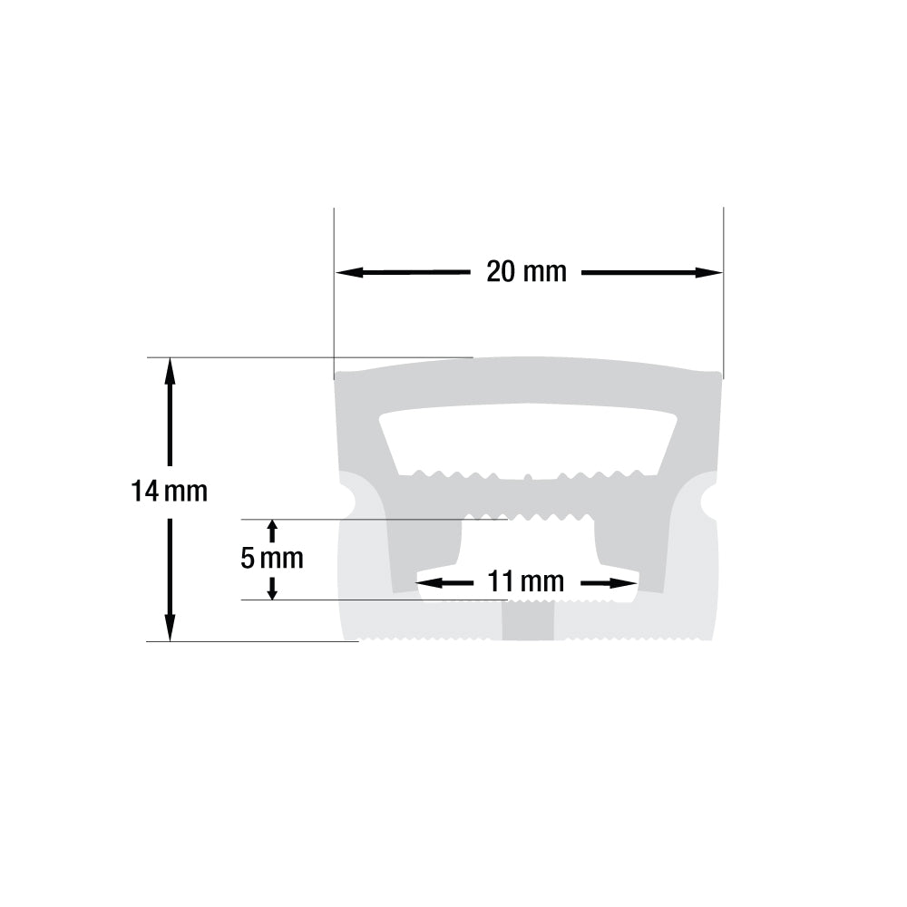 White Silicone Flexible LED Neon channel VBD-N2014-SF-W, per foot(30.5cm) SURFACE Mount, gekpower