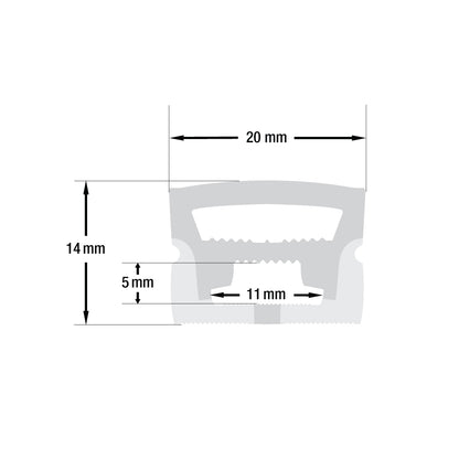 White Silicone Flexible LED Neon channel VBD-N2014-SF-W, per foot(30.5cm) SURFACE Mount, gekpower