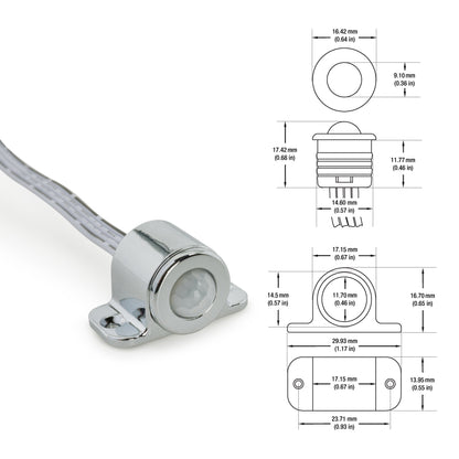 Motion PIR Sensor Switch 12V~24V DC 3A Chrome Color, gekpower