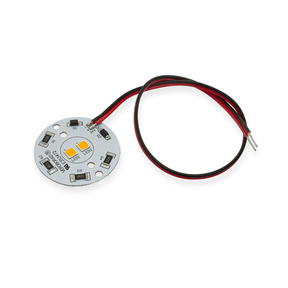 24V Flat Round PCB 2 SMD Dimmable Constant Voltage LED Module 5W 3000K(Warm White), gekpower