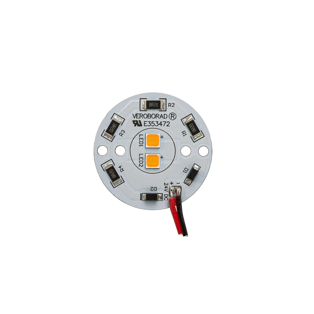 24V Flat Round PCB 2 SMD Dimmable Constant Voltage LED Module 5W 3000K(Warm White), gekpower