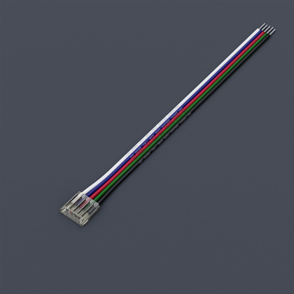 12mm LED Strip to Wire Connectors, VBD-50RGBWBC-12mm-1S1W RGBW (Pack of 1)