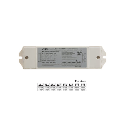 OTM-VPA20-DIP Selectable Constant Current LED Driver (5 in 1 Dimming) 250mA~700mA 3-42V 20W