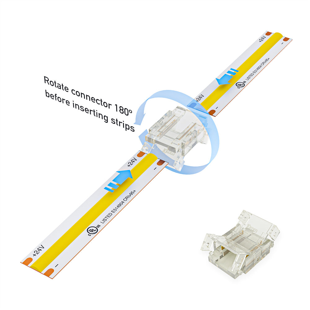 10mm LED Strip to Strip Connectors, VBD-CLP-10mm-2S (Pack of 3)