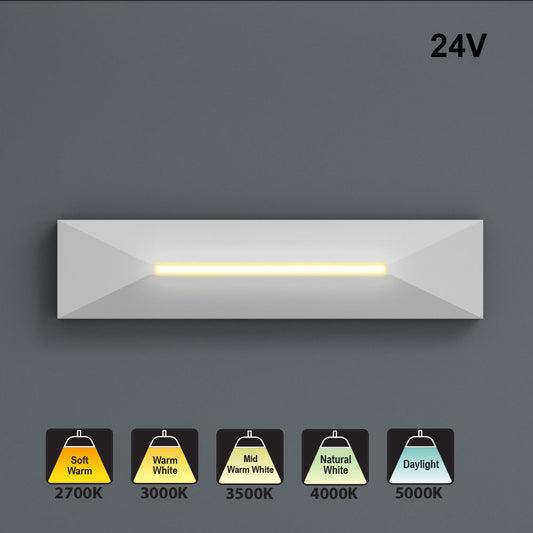 4 inch Linear Step Light 24V 0.6W CCT(2.7K, 3K, 3.5K, 4K, 5K) White