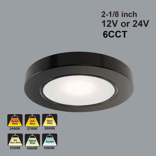 666561436612 - VBUN-2R25-1224V Black Cabinet Light - 2.7W 6CCT