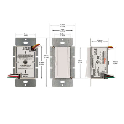 Single Gang CCT Dimmer+Driver Control Hybrid 96W 24V class2. Single pole/ 3Way